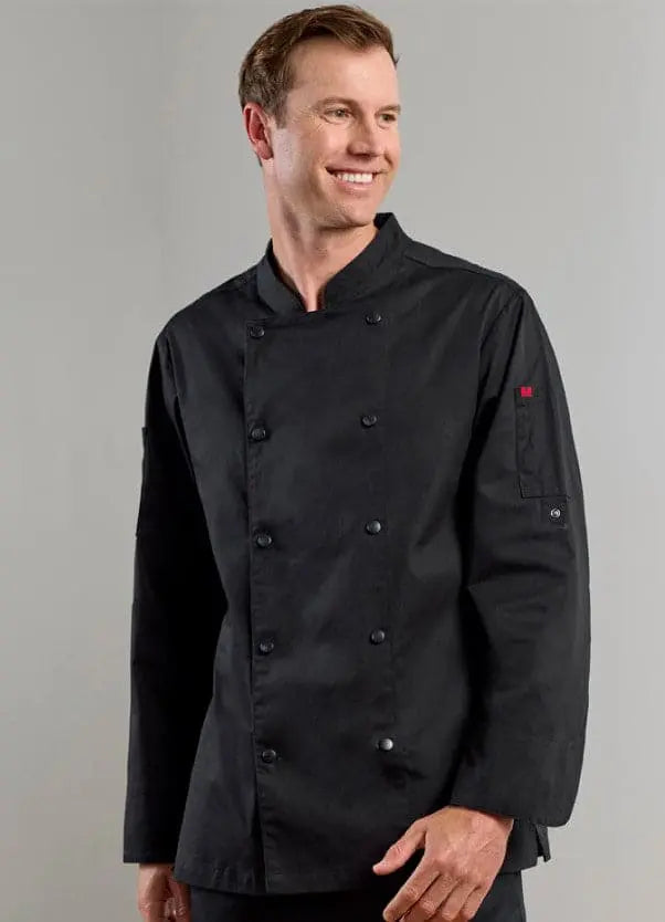 Biz Collection  Men's Gusto Long Sleeve Chef Jacket CH430ML Metro Workwear.